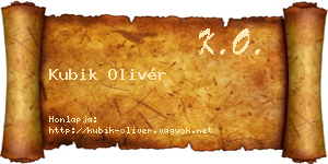 Kubik Olivér névjegykártya
