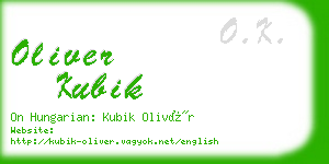 oliver kubik business card